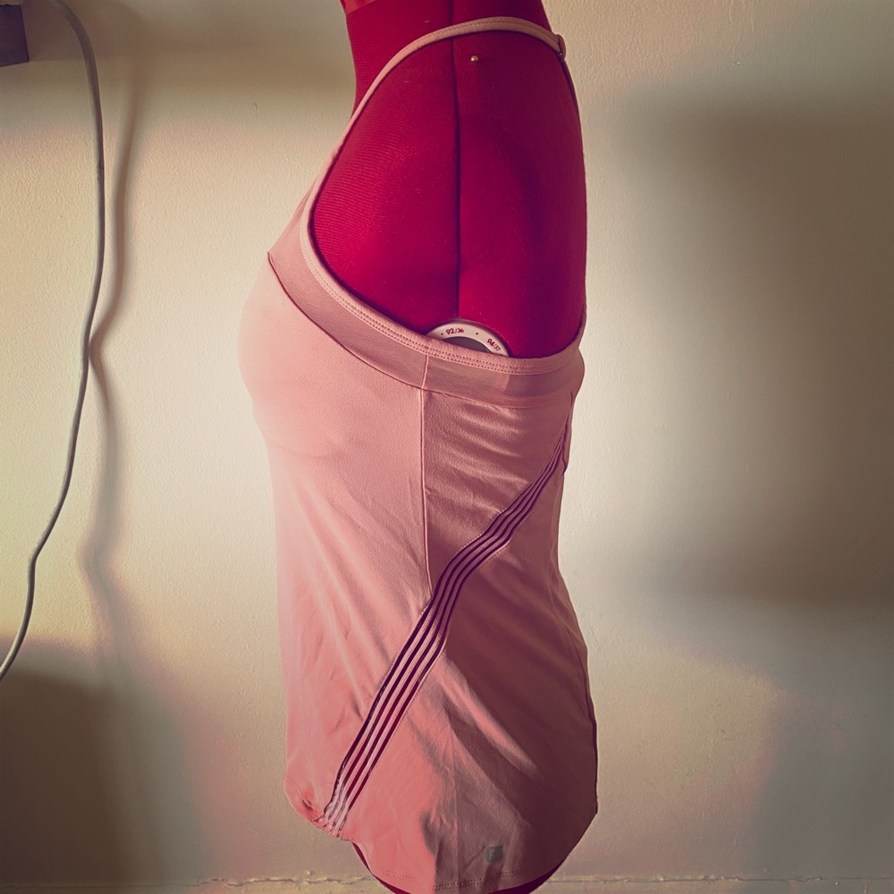 Coral Pink Fabletics T-Back Exercise Wicking Tank
